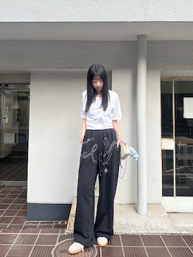 「アイテム（スウェットパンツ）」を使った、桃さん（レディース・164cm・20代）の夏コーディネート