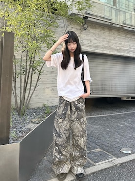 「アイテム（カーゴパンツ）」を使った、桃さん（レディース・164cm・20代）の夏コーディネート