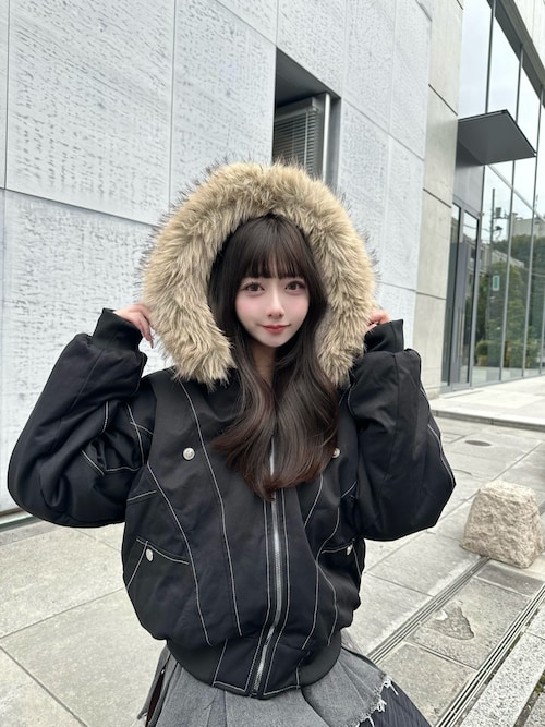 ファー取り外し可能】N2B-Style Faux Fur Hooded Blouson / N2B風