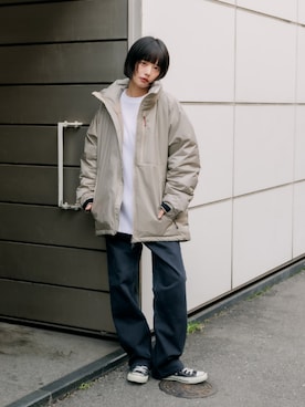 「アイテム（チノパンツ）」を使った、桃さん（レディース・164cm）の秋コーディネート