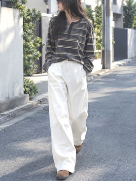 「Wrangler（ラングラー）のアイテム」を使った、迎　稀羅莉さん（レディース・160cm）の秋コーディネート