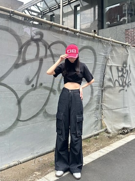 「AO2（アオズ）のアイテム」を使った、桃さん（レディース・164cm）の夏コーディネート