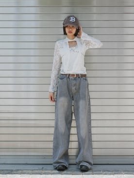 「BLANK　（ブランク）のアイテム」を使った、桃さん（レディース・164cm）の秋コーディネート