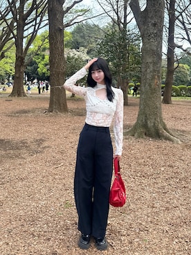 「BLANK　（ブランク）のアイテム」を使った、桃さん（レディース・164cm）の秋コーディネート