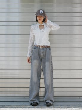 「BLANK　（ブランク）のアイテム」を使った、桃さん（レディース・164cm）の秋コーディネート