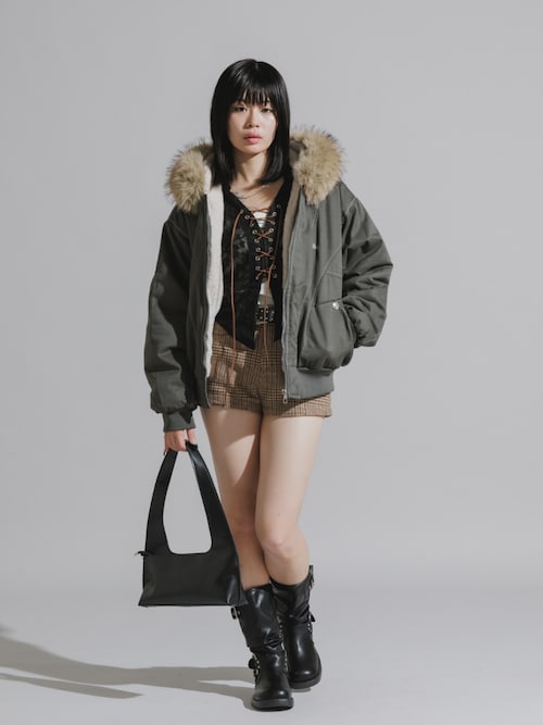セール】【ファー取り外し可能】N2B-Style Faux Fur Hooded Blouson