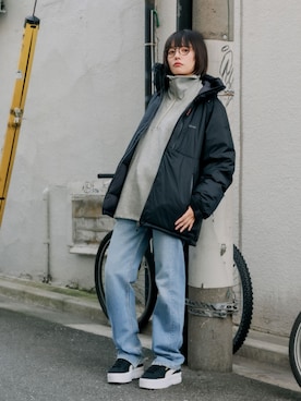 「アイテム（ダウンジャケット/コート）」を使った、桃さん（レディース・164cm）の秋コーディネート