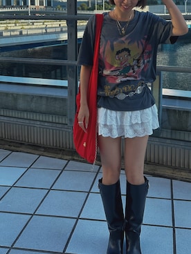 「アイテム（ブーツ）」を使った、momo999fさん（骨格ウェーブ・レディース・155cm）の春コーディネート