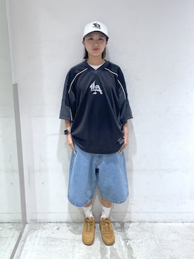 「XLARGE（エクストララージ）のアイテム（パンツ）」を使った、RIRIさん（レディース・157cm）の春コーディネート