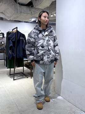 「XLARGE（エクストララージ）のNYLON PUFFER JACKET（ブルゾン、その他）」を使った、RIRIさん（レディース・157cm）の秋コーディネート