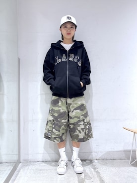 「XLARGE（エクストララージ）のアイテム」を使った、RIRIさん（レディース・157cm）の春コーディネート