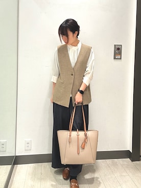 「アイテム（トートバッグ）」を使った、yukichiさん（レディース・162cm・20代）の秋コーディネート