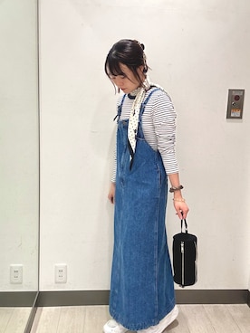 「アイテム（ワンピース/ドレス、ブルー系）」を使った、yukichiさん（レディース・162cm）の秋コーディネート