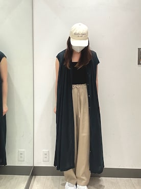 「URBAN RESEARCH DOORS(アーバンリサーチドアーズ)のコットンボイルギャザーフレンチワンピース(ワンピース、グリーン系)」を使った、yukichiさん(レディース・162cm)の夏コーディネート