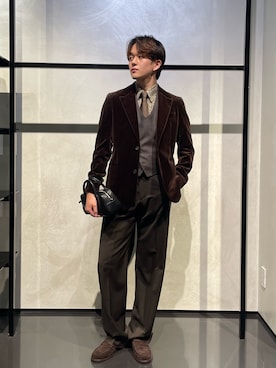 「アイテム（ハンドバッグ）」を使った、RENさん（メンズ・178cm）の冬コーディネート