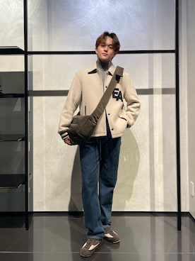 「ハイネックニット」｜「アイテム（ブルゾン）」を使った、RENさん（メンズ・178cm）の秋コーディネート