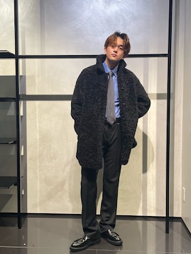 「アイテム（チェスターコート）」を使った、RENさん（メンズ・178cm）の秋コーディネート