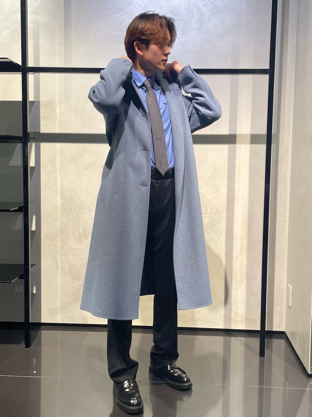 EMPORIO ARMANIのチェスターコートを使ったメンズ人気ファッション