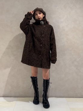 「アイテム（キャスケット）」を使った、MIHOさん（レディース・158cm）の秋コーディネート