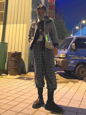 「KANGOL（カンゴール）のアイテム（バッグ）」を使った、이호さん（メンズ・185cm）の夏コーディネート