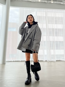 「EMODA（エモダ）のアイテム（その他アウター）」を使った、市川あん(EMODA)さん（レディース・153cm）の夏コーディネート