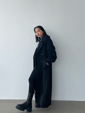 「EMODA（エモダ）のアイテム（その他アウター）」を使った、市川あん(EMODA)さん（レディース・153cm）の秋コーディネート