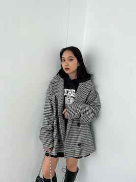 「EMODA（エモダ）のアイテム（その他アウター）」を使った、市川あん(EMODA)さん（レディース・153cm）の夏コーディネート