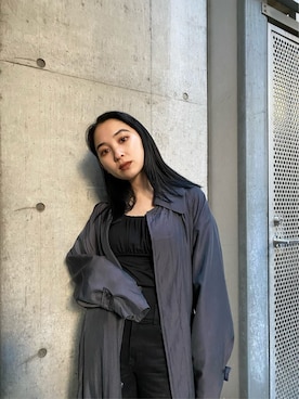 「EMODA（エモダ）のアイテム（その他アウター）」を使った、市川あん(EMODA)さん（レディース・153cm）の春コーディネート