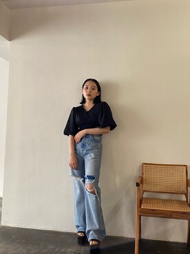 市川あん(EMODA)さん（レディース・153cm）の春コーディネート