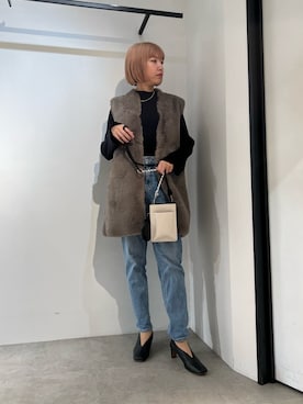 「ELENDEEK」｜「アイテム（その他アウター）」を使った、NORIKO NAKATSURUさん（レディース・162cm）の秋コーディネート