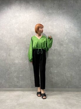 「大人シンプル」｜「アイテム（ブルゾン）」を使った、NORIKO NAKATSURUさん（レディース・162cm）の春コーディネート