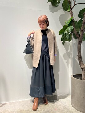 「ELENDEEK」｜「アイテム（その他アウター）」を使った、NORIKO NAKATSURUさん（レディース・162cm）の秋コーディネート