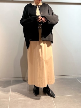 「ELENDEEK」｜「アイテム（その他アウター）」を使った、NORIKO NAKATSURUさん（レディース・162cm）の秋コーディネート