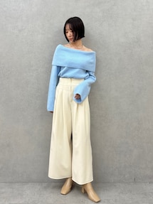 【2025新作★新品未使用★LOUNIE】フレアスリーブニットプルオーバー オフショルフレアスリーブニットプルオーバー｜ラグナムーン