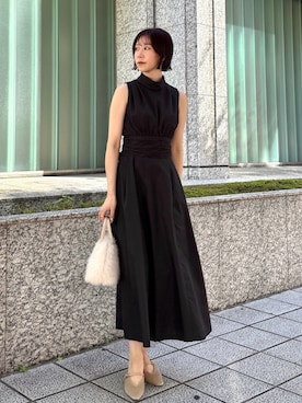 「アイテム（ボストンバッグ）」を使った、MASAKI KISEさん（レディース・168cm）の夏コーディネート