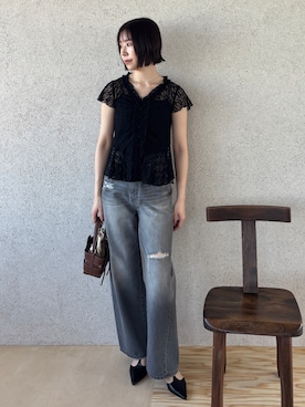 「LAGUNAMOON（ラグナムーン）のアイテム（パンツ）」を使った、MASAKI KISEさん（レディース・168cm）の春コーディネート