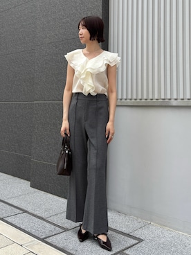 「アイテム（ボストンバッグ）」を使った、MASAKI KISEさん（レディース・168cm）の夏コーディネート