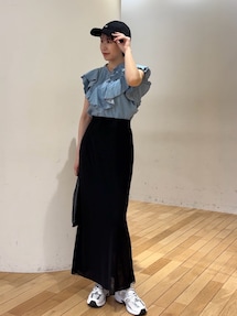 チュールメッシュナローフレアスカート｜ラグナムーン