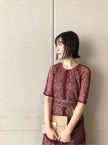 LAGUNJMOON LADYヴィンテージサテンクラッチバッグ LADYヴィンテージサテンクラッチバック｜ラグナムーン（LAGUNAMOON