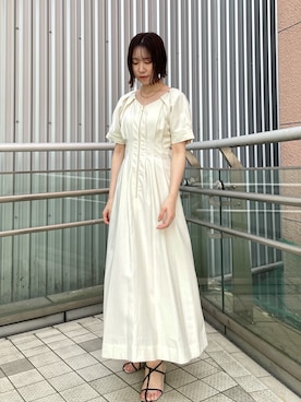 「LAGUNAMOON（ラグナムーン）のフロントZIPウエストタックワンピース（ワンピース）」を使った、MASAKI KISEさん（レディース・168cm）の夏コーディネート