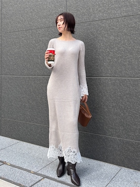 「ロングコートコーデ」｜MASAKI KISEさん（レディース・168cm）の秋コーディネート