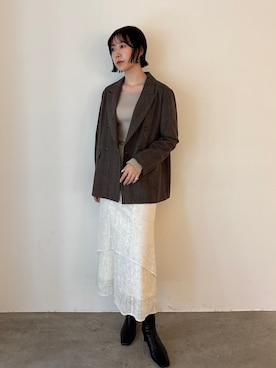 「アイテム（テーラードジャケット）」を使った、MASAKI KISEさん（レディース・168cm・20代）の秋コーディネート