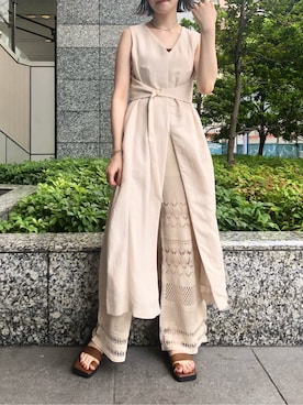 「スタイリング」｜「アイテム（ワンピース/ドレス）」を使った、MASAKI KISEさん（レディース・168cm）の夏コーディネート