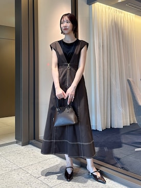 「アイテム（ボストンバッグ）」を使った、MASAKI KISEさん（レディース・168cm）の夏コーディネート