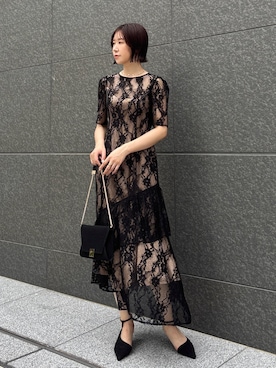 「アイテム（クラッチバッグ）」を使った、MASAKI KISEさん（レディース・168cm）の秋コーディネート