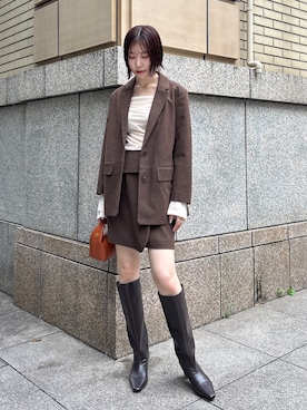 「アイテム（テーラードジャケット）」を使った、MASAKI KISEさん（レディース・168cm）の秋コーディネート