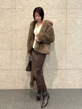 「アイテム（ボストンバッグ）」を使った、MASAKI KISEさん（レディース・168cm・20代）の冬コーディネート