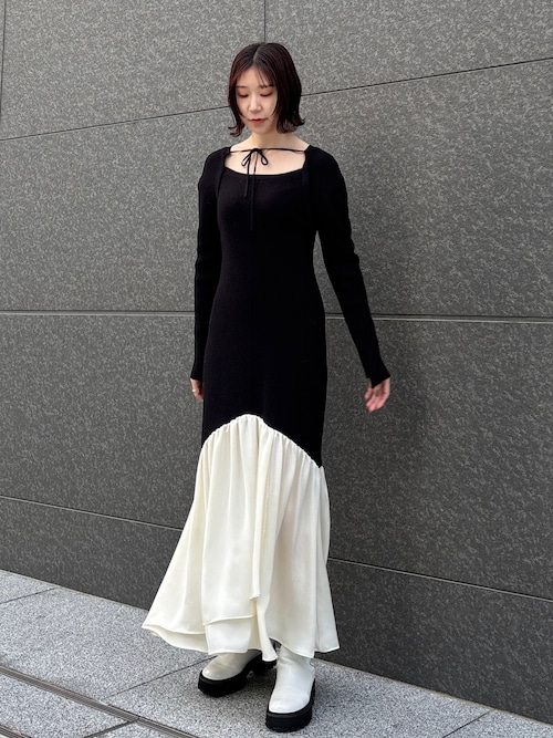 ボレロレイヤードニットドッキングワンピース｜ラグナムーン