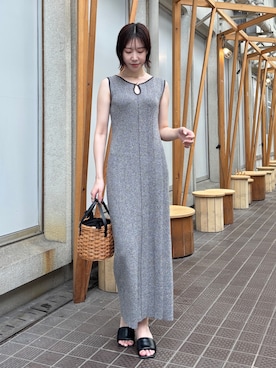 「ニットワンピース」｜MASAKI KISEさん（レディース・168cm）の夏コーディネート