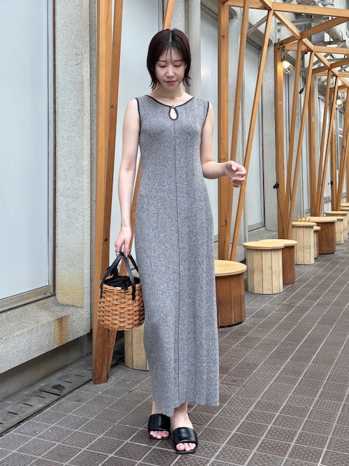 ラナブレンドワンピース フロントZIPミックスカラーワンピース（ワンピース